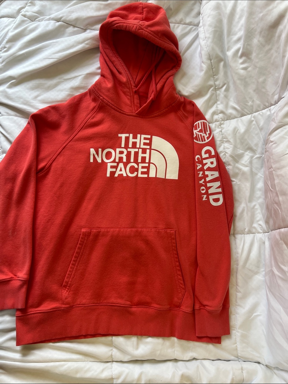 The North Face Men’s Red Crewneck Pullover Hoodie with Grand Canyon Logo